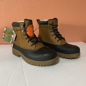 NWT Ozark Trail Waterproof Leather Snow Boots Men’s 8 Brown  Lace Up